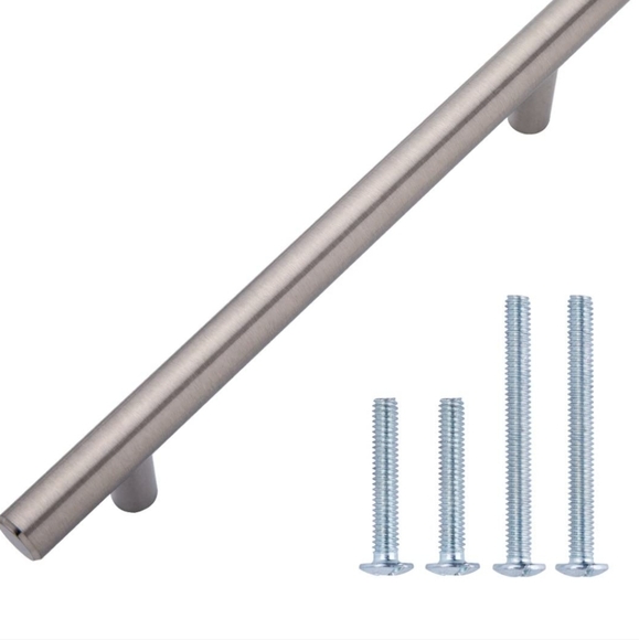 Euro Bar Cabinet Pulls Satin Nickel 20 piece - Picture 3 of 8